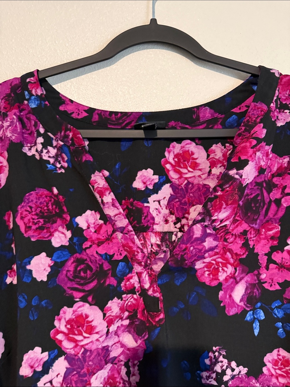 torrid Black Tunic Top with Pink & Purple Floral Print - Picture 3 of 6